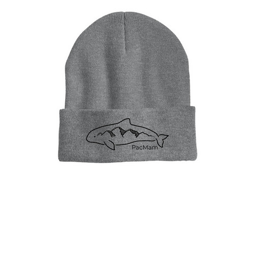 PacMam Beanie - light, a Dark Heather Grey Printed Cuffed Beanie
