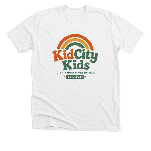 Kid City Kids, a Solid White Blend Premium Unisex Tee