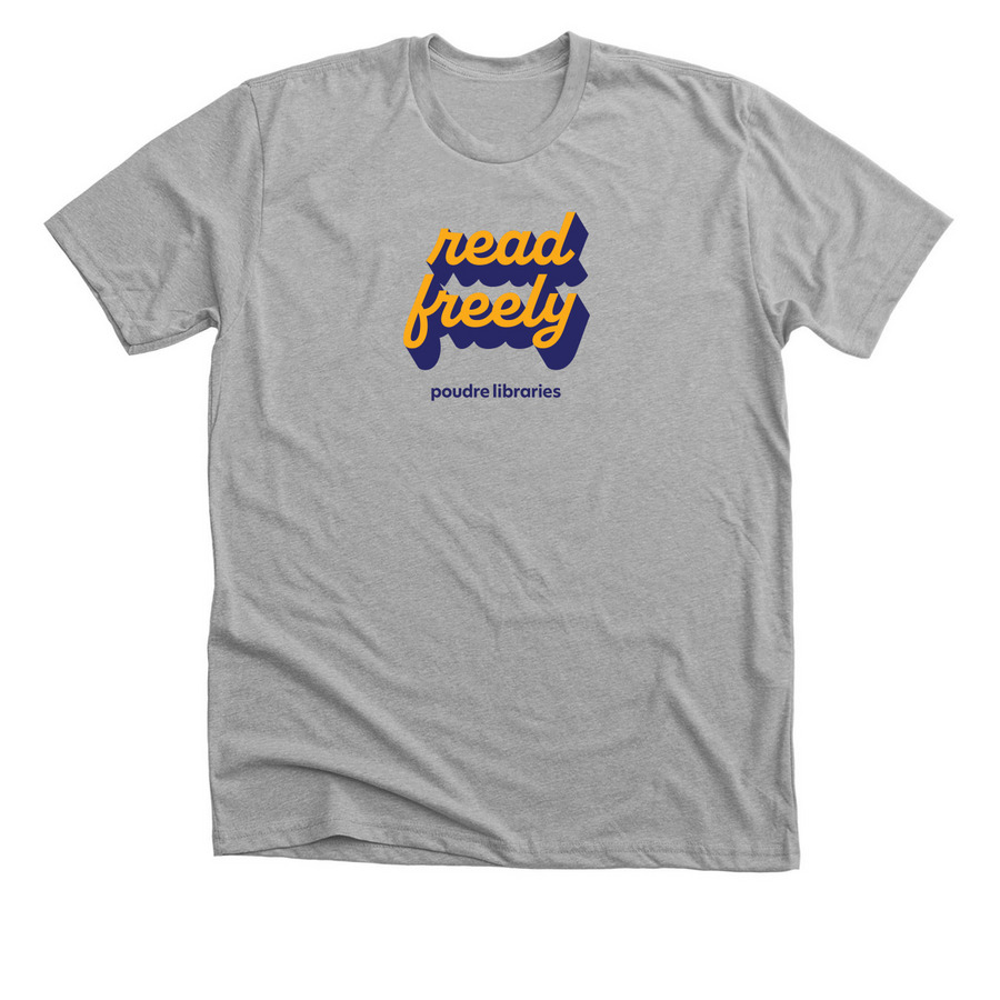 Read Freely, a Athletic Heather Premium Unisex Tee
