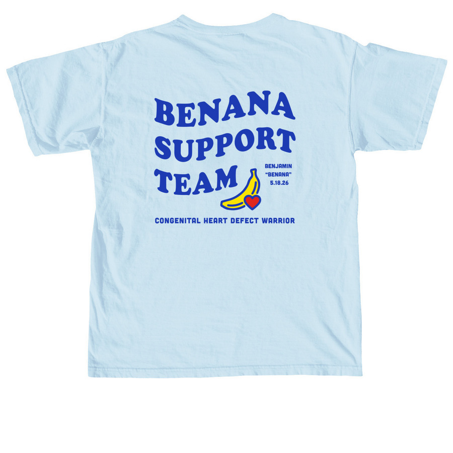 Benana Support Team, a Chambray Comfort Colors Unisex Tee (back-view)