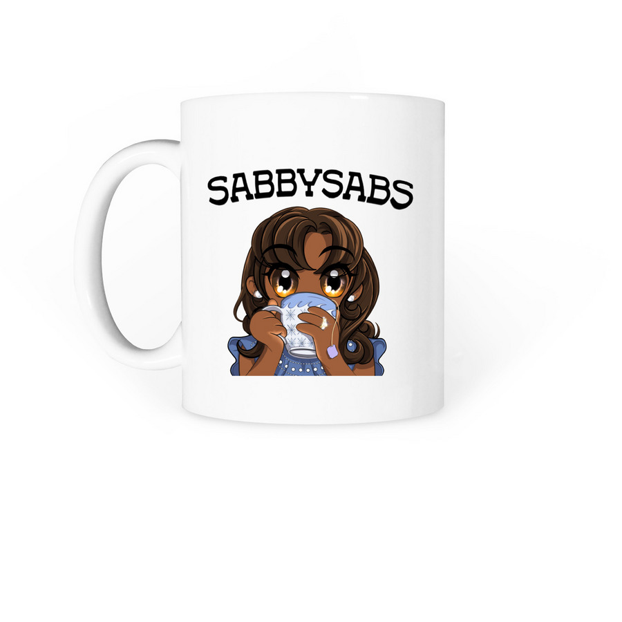 Sabby Sabs Anime Mug, a White Coffee Mug (back-view)