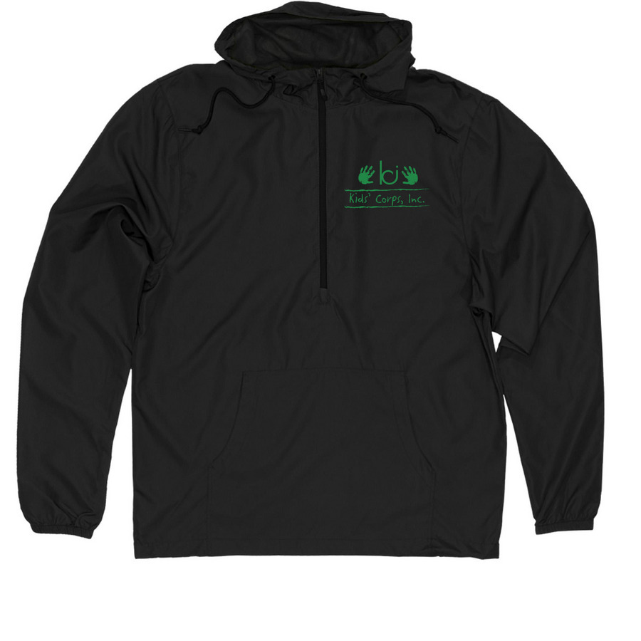 KCI Windbreaker Swag, a Black Quarter-Zip Windbreaker