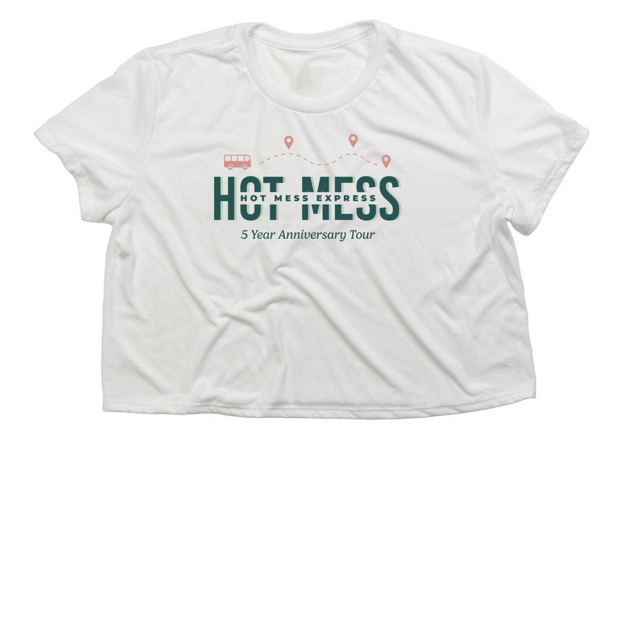Anniversary Collection | Tour, a White Women?s Flowy Cropped Tee