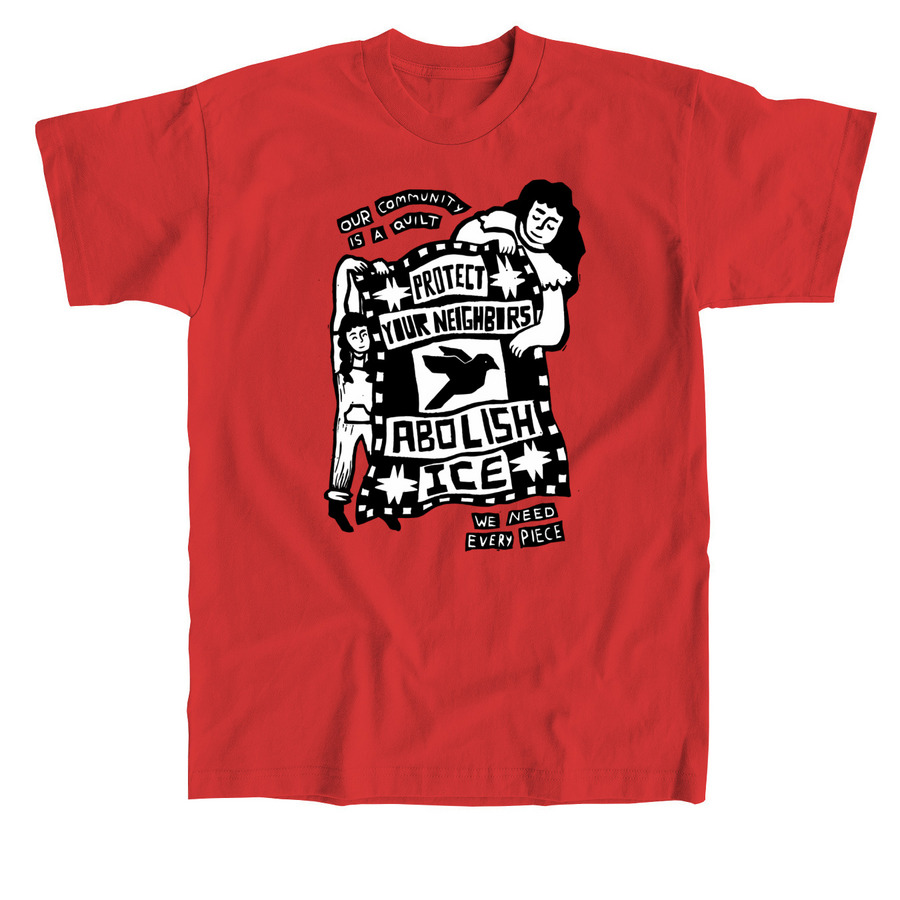 Our Community is a Quilt, a Red Union Made Unisex Tee