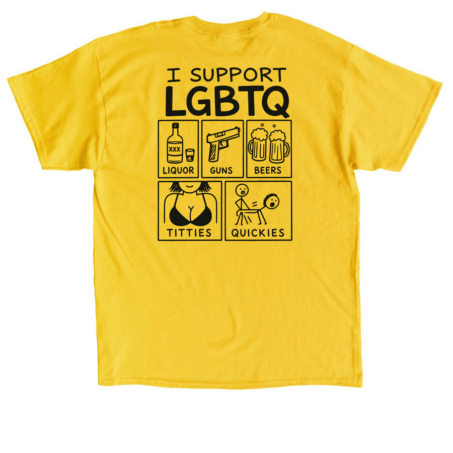 I Support LGBTQ T Shirt, a Daisy Classic Unisex Tee (back-view)