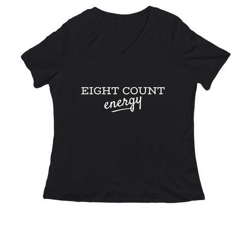 Eight count energy, a Black Women's Relaxed V-Neck Tee