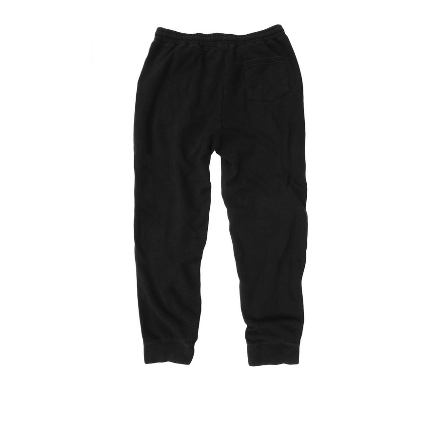 Bottom Player - Light on Dark, a Black Midweight Fleece Joggers (back-view)