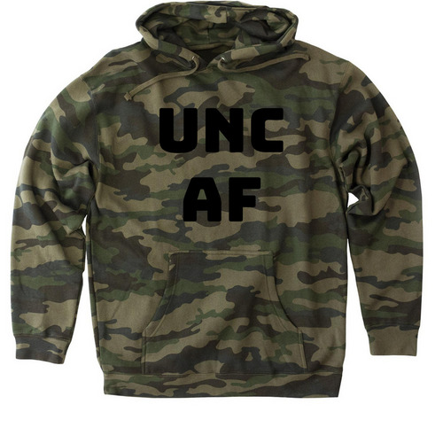 UNC AF, a Forest Camo Heavyweight Camo Pullover Hoodie