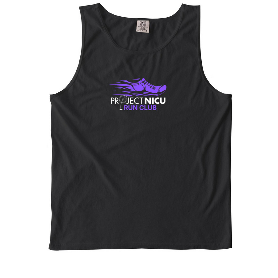 PROJECT NICU RUN CLUB, a Black Comfort Colors Tank Top