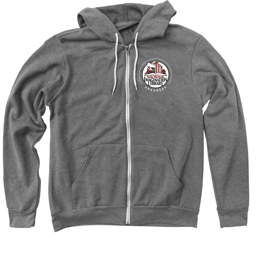 Arkansas Imagination Library Hoodies, a Deep Heather Zip Up Hoodie