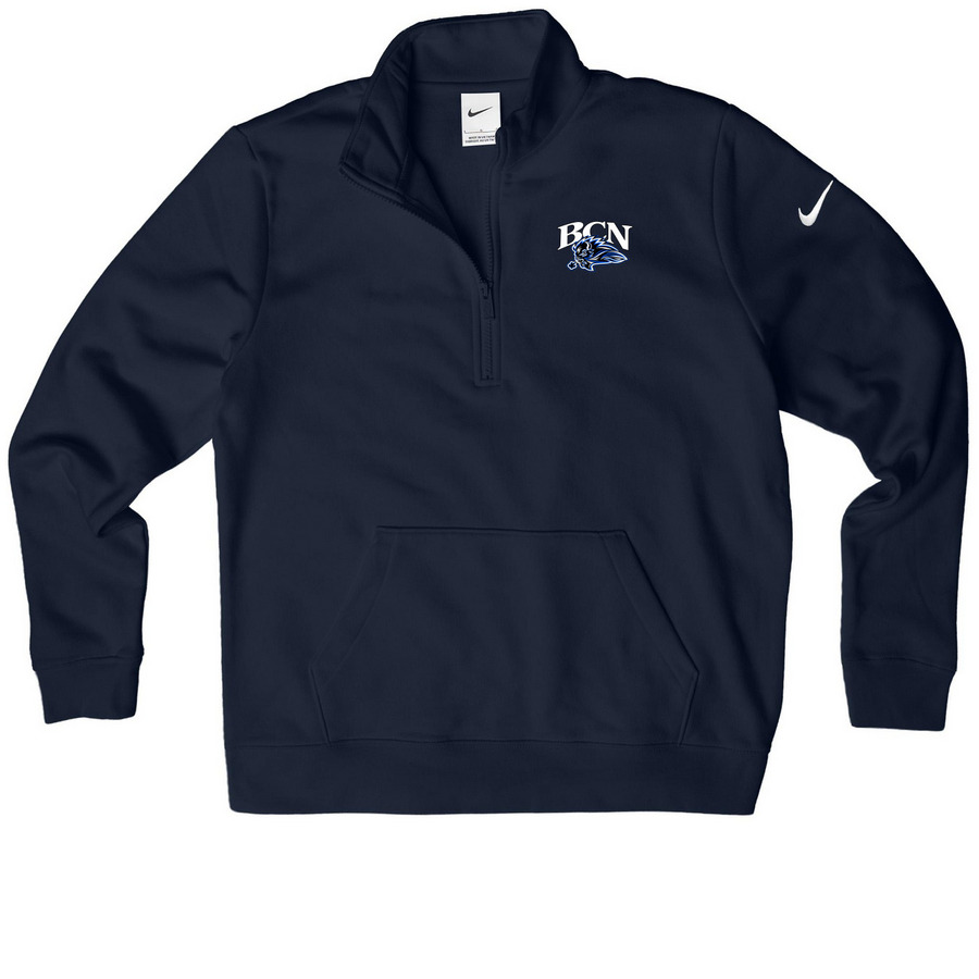 BCN Bison, a Midnight Navy Nike Women's Club Half Zip Pullover