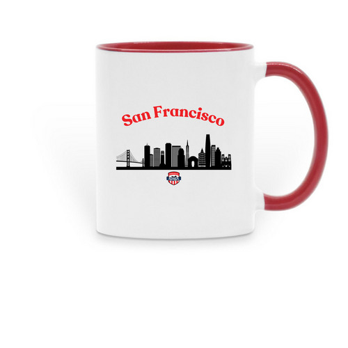 Around North America Mugs, a Red Two-Tone Ceramic Mug