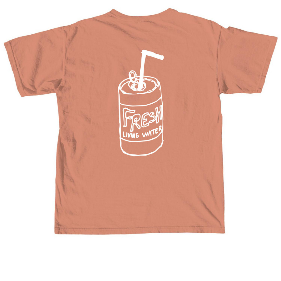 Living Water, a Terracotta Comfort Colors Unisex Tee (back-view)