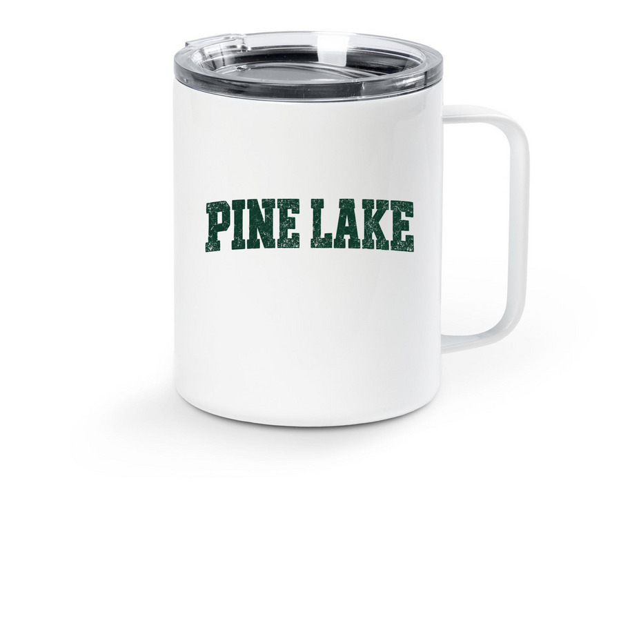 Pine Lake Classic Travel Mug, a White Stainless Steel Travel Mug