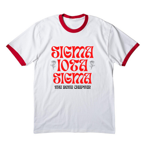 Ringer Tee&nbsp;, a White/ Red Cotton Ringer Tee