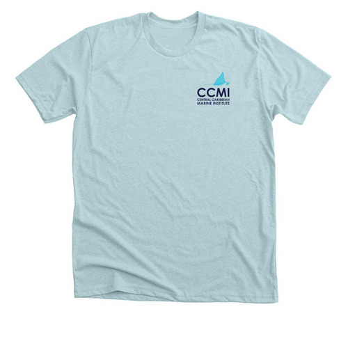 Support CCMI & help protect coral reefs, a Heather Ice Blue Premium Unisex Tee