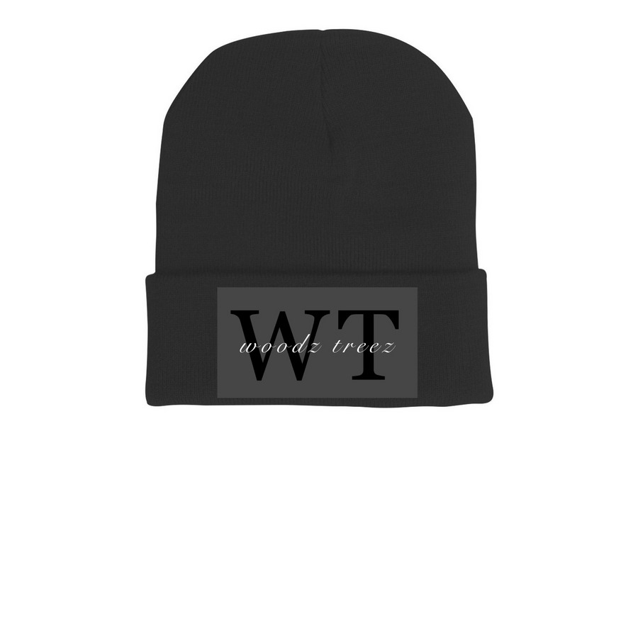 WT Beanie, a Black Printed Cuffed Beanie
