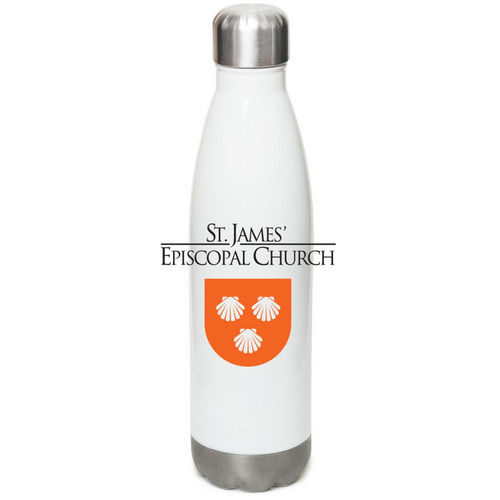 St. James' water bottle, a White Stainless Steel Water Bottle