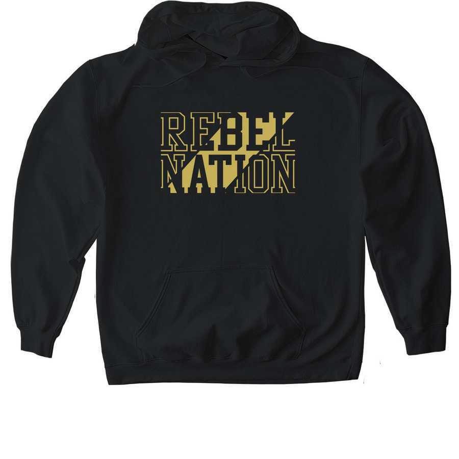 REBEL NATION, a Black Gildan Softstyle Pullover Hoodie