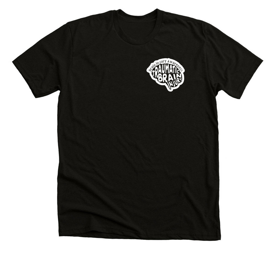 TBI Awareness- White logo, a Solid Black Blend Premium Unisex Tee