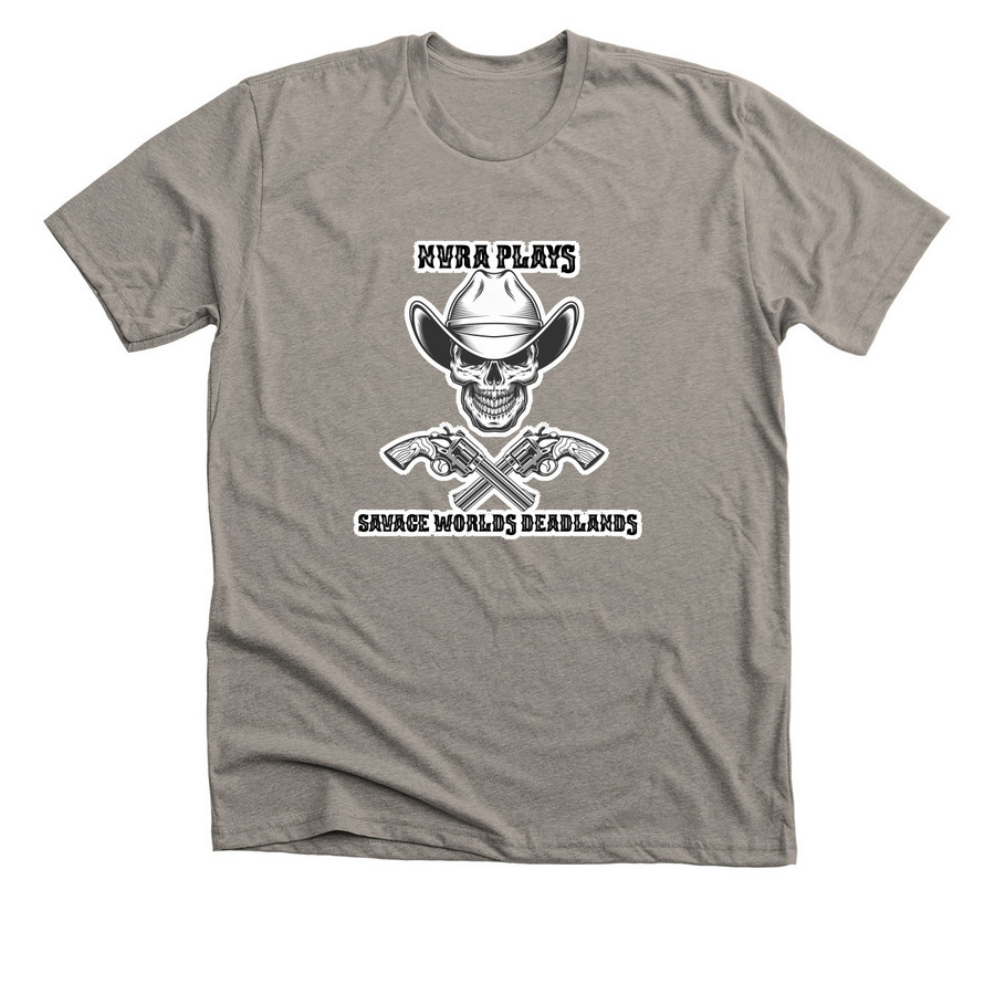 NVRA Plays Deadlands, a Heather Stone Premium Unisex Tee