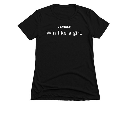 Win like a girl (colors)., a Black Women's Slim Fit Tee