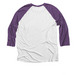 SCJRTC Hoodies and Baseball Tees, a Purple Rush and Heather White 3/4 Sleeve Baseball Tee (back-view)