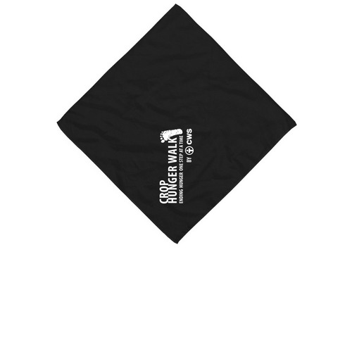 CROP Hunger Walk Bandana, a Black Cotton Bandana