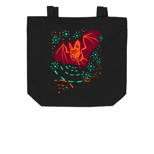 Tote Bag -"Midnight Snack 2.0", a Black Organic Cotton Tote Bag