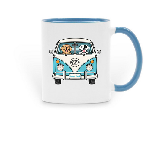 Bark n Sip, a Light Blue Two-Tone Ceramic Mug