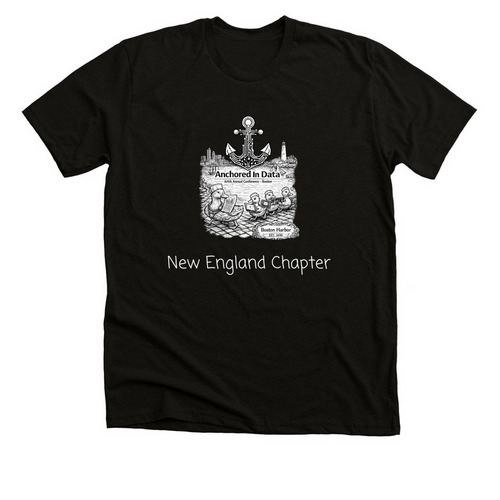 New England Chapter front image black & white, a Solid Black Blend Premium Unisex Tee