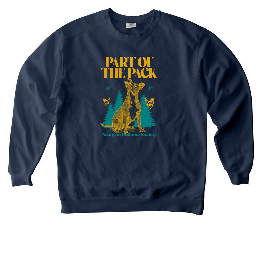 Be Part Of The Pack, a True Navy Comfort Colors Crewneck Sweatshirt