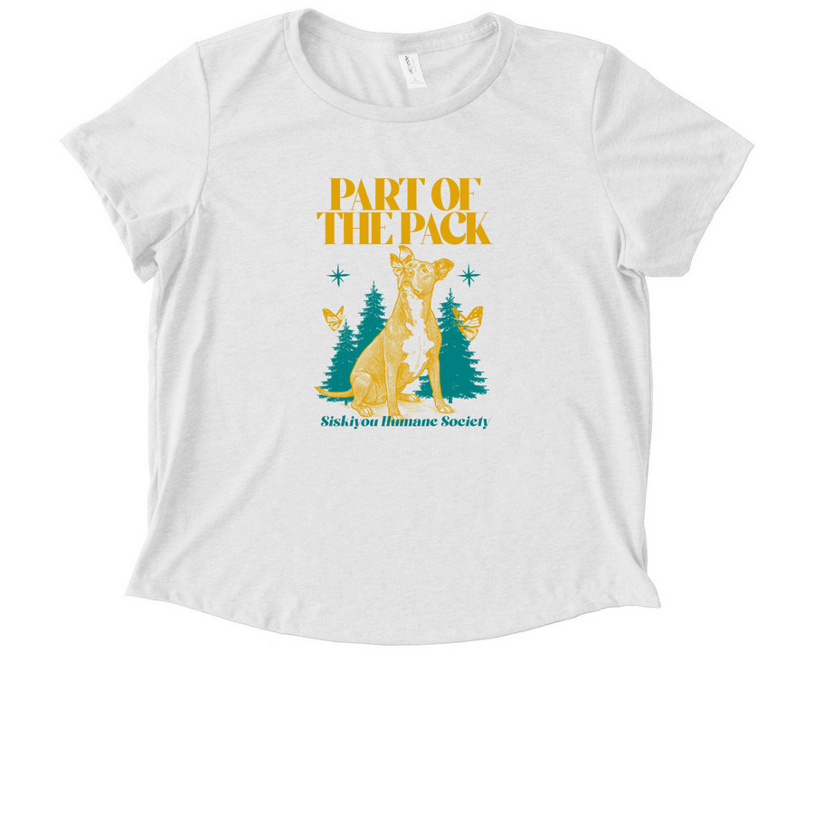 Be Part Of The Pack, a Bright White Allmade Eco Triblend Women?s Scoop Neck Tee