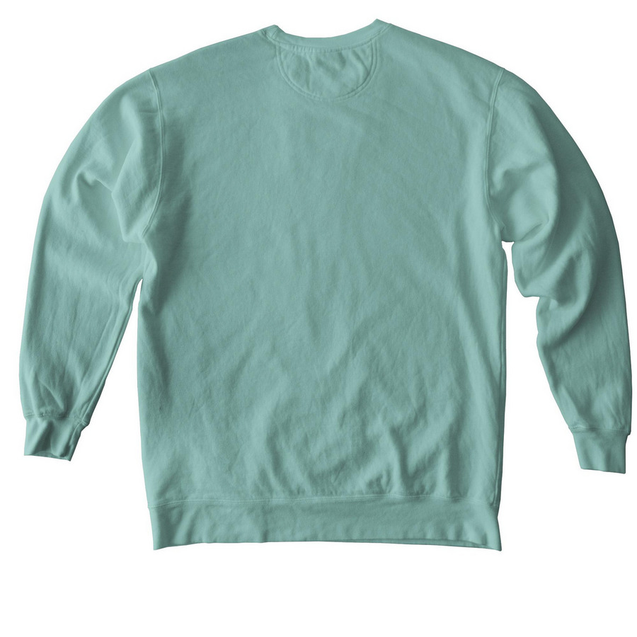 Crewneck Sweatshirt, a Seafoam Comfort Colors Crewneck Sweatshirt (back-view)