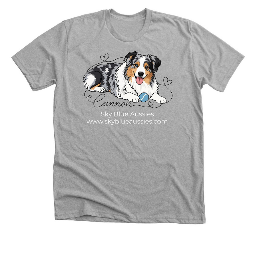 Sky Blue Aussies "Cannon", a Athletic Heather Premium Unisex Tee