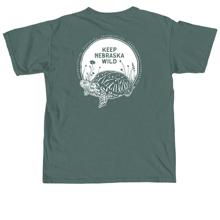 Keep Nebraska Wild, a Blue Spruce Comfort Colors Unisex Tee (back-view)