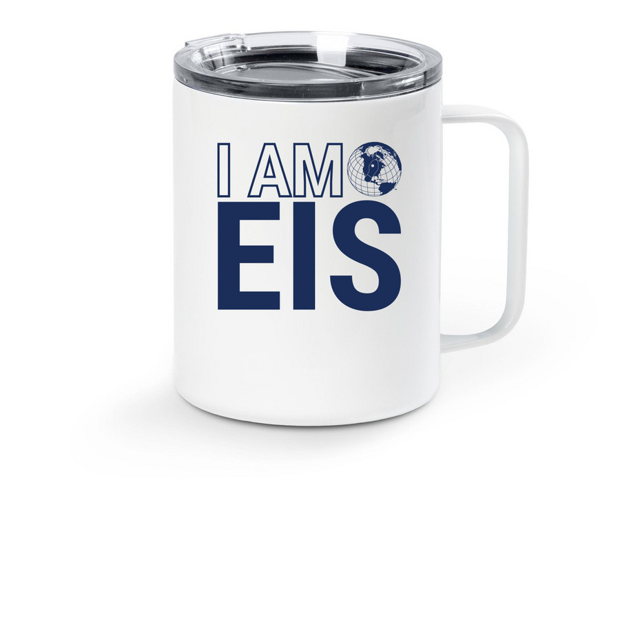 I AM EIS Travel Mug, a White Stainless Steel Travel Mug