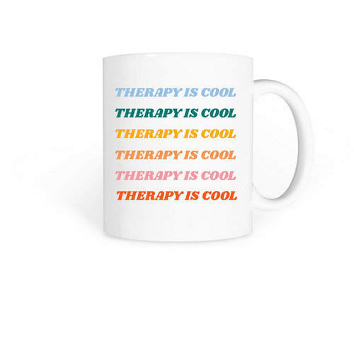 therapy is cool, a White Coffee Mug