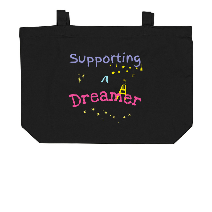 Dream Supporter - Tote, a Black Large Organic Cotton Tote Bag