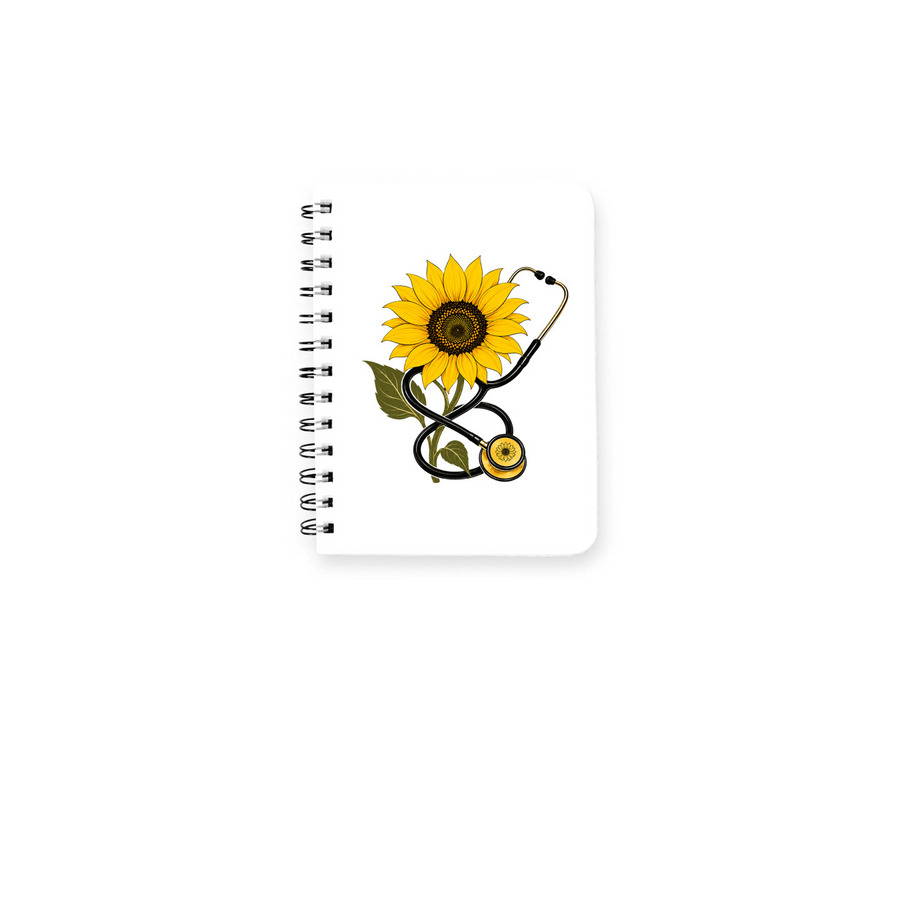 Sunflower notebook, a White Spiral Notebook