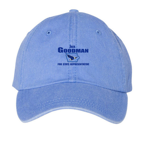 Campaign Hats, a Periwinkle Printed Pigment Dye Baseball Cap