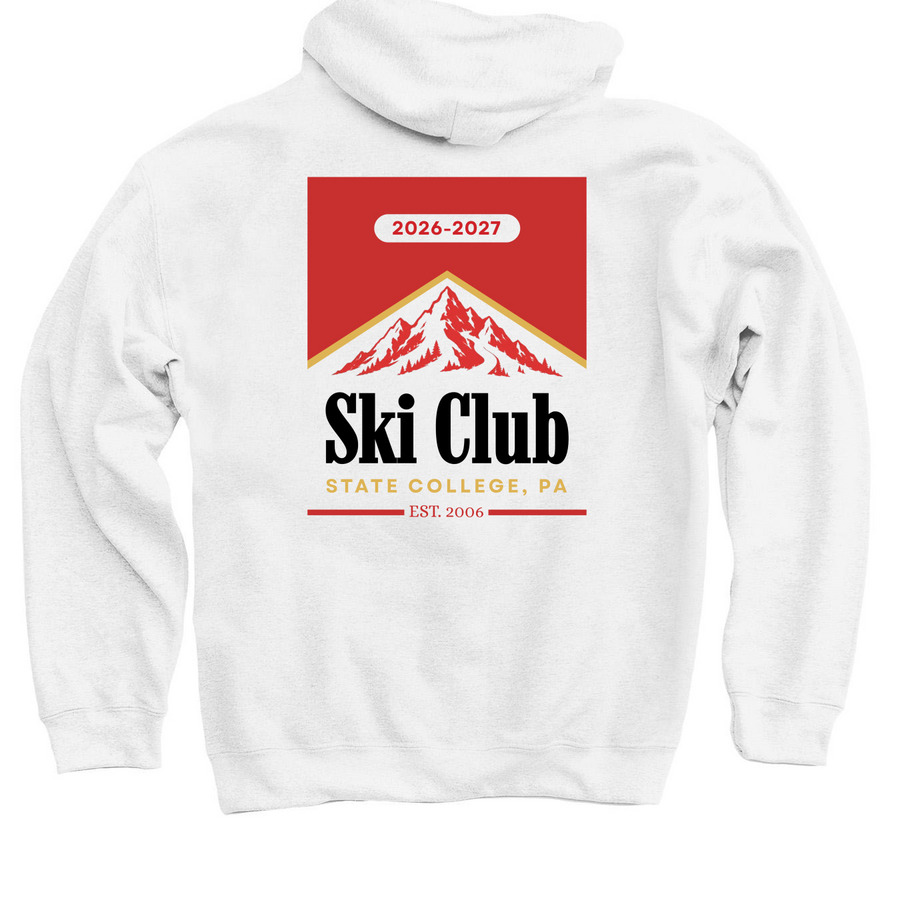 Smokin' the Gnar (Lite), a White Pullover Hoodie (back-view)