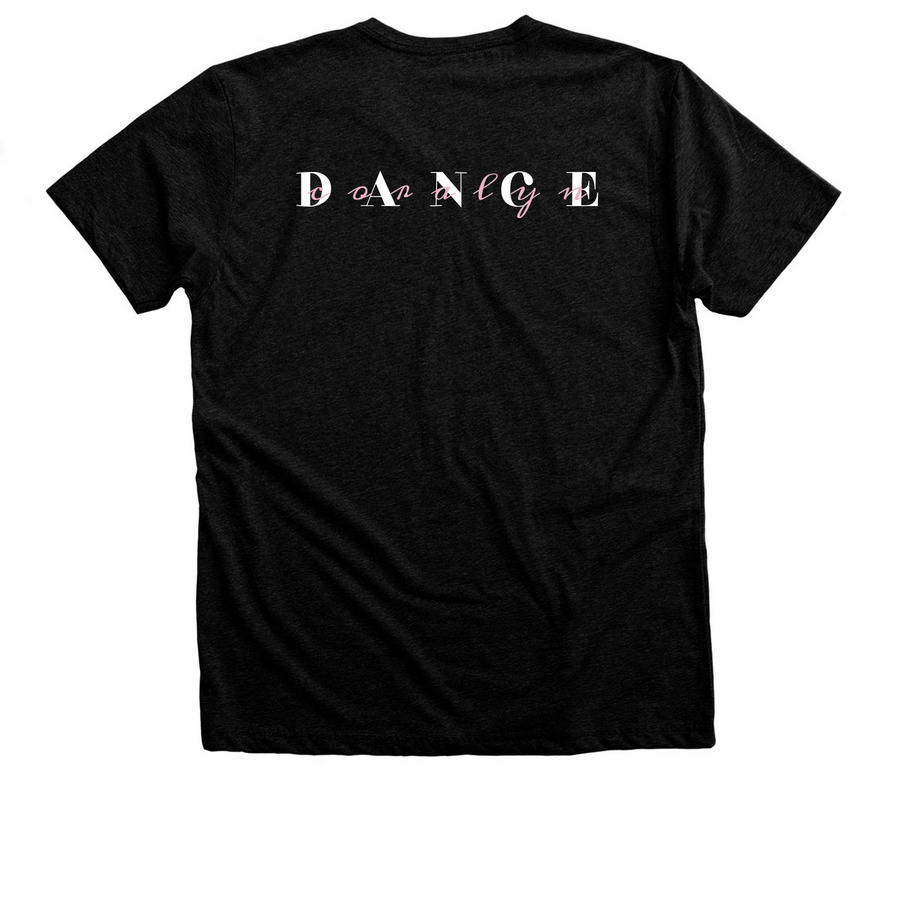 Dance Team - CUSTOM, a Black Heather Premium Unisex Tee (back-view)