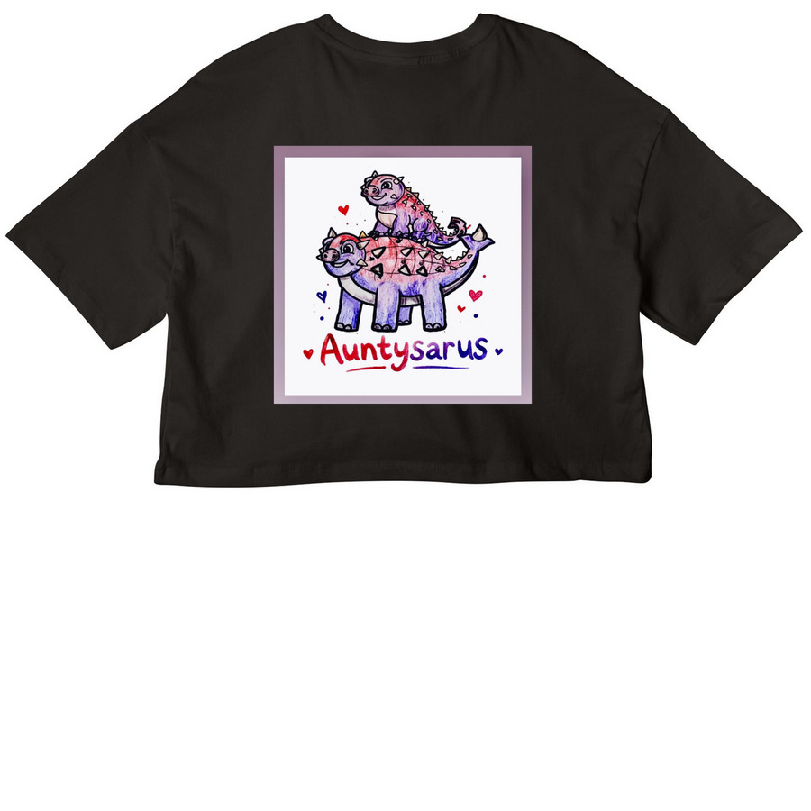 Flying Mellow x Auntysarus, a Black Women?s Cropped Cotton Tee (back-view)