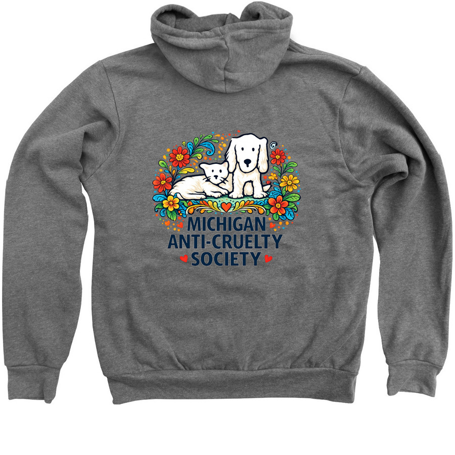 MACS 10, a Deep Heather Zip Up Hoodie (back-view)