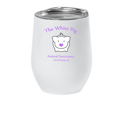 The White Pig Animal Sanctuary, a White Insulated Wine Cup