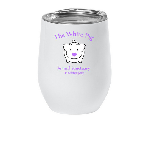 The White Pig Animal Sanctuary, a White Insulated Wine Cup