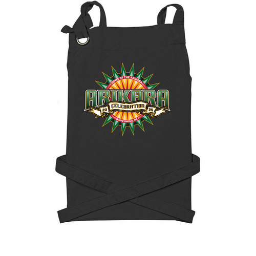Arikara Celebration Apron, a Black Cotton Canvas Pocket Apron