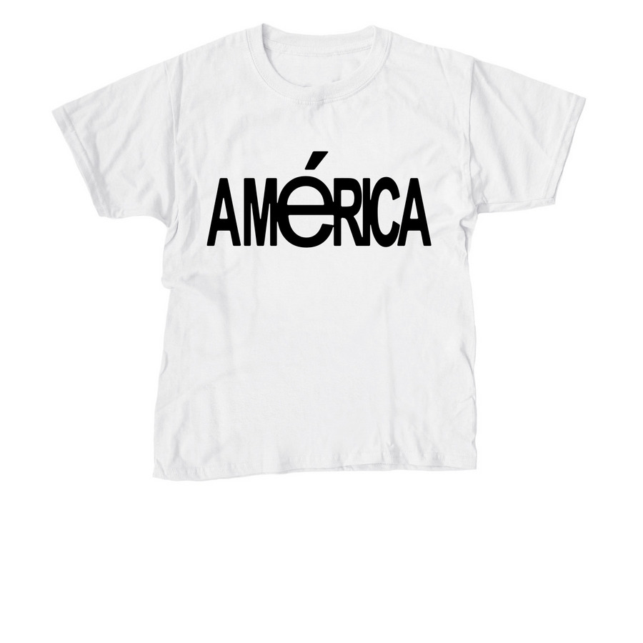 The Am?rica Tee, a White Youth Unisex Tee