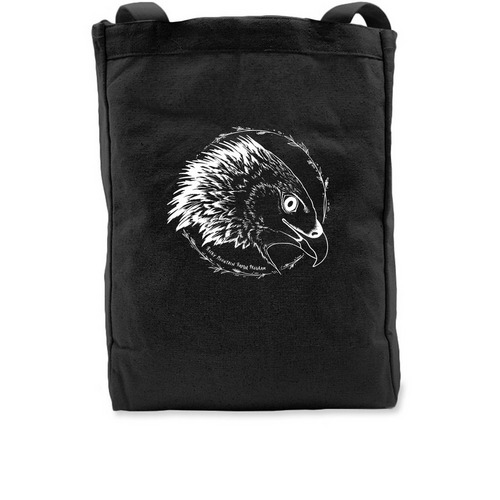Golden Eagle, a Black Recycled Cotton Tote Bag